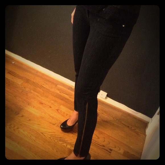 Sold!!!!! Serfontaine Moto black side zipper jeans