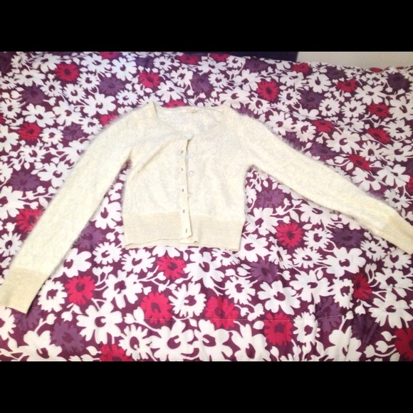 Cream cardigan with gold flecks