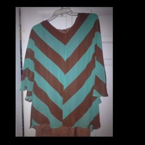 brown and blue Judith march dress