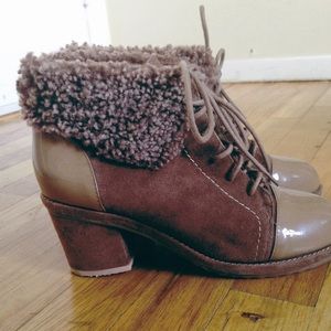 Color block, lace up boots