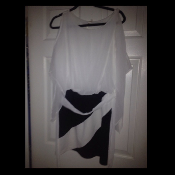 Navy and white Point dress