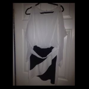 Navy and white Point dress