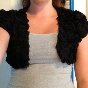 Black textured shrug