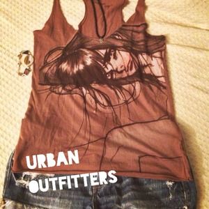 Urban Outfitters Graphic Tank - Brown