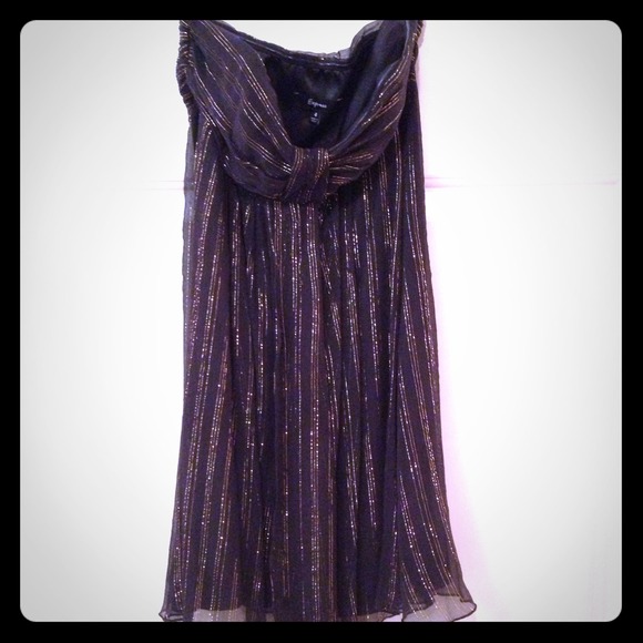 Flirty Black and Gold Express Mini Strapless