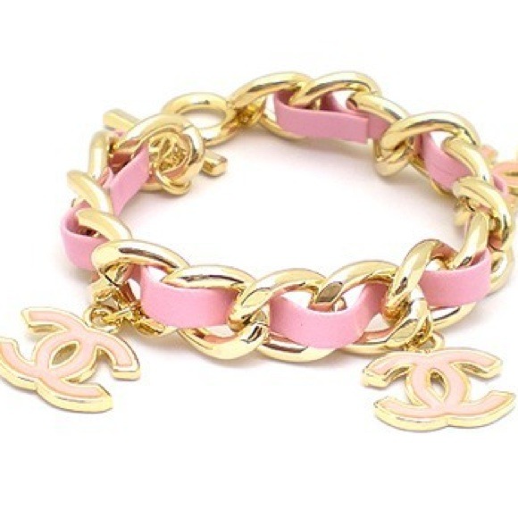 leather & chain charm bracelet