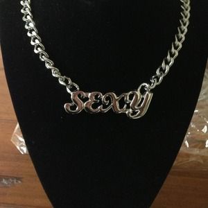 Big SEXY chain  with pierced earrings  to match