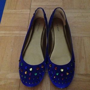 ON HOLD Bejeweled Blue Flats!!!