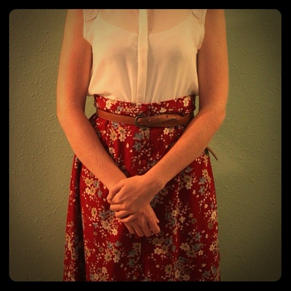 Vintage Floral Maxi Skirt