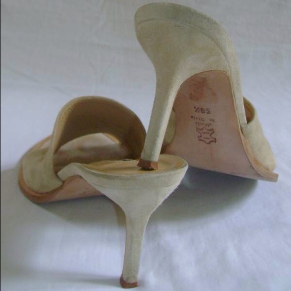 🌀🚫SOLD ❗❗ -Ann Demeulemeester BEIGE SUEDE SLIDE - Picture 3 of 4