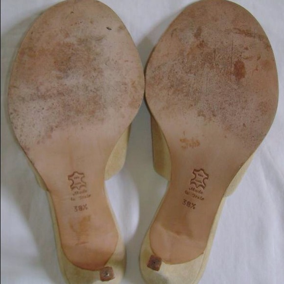 🌀🚫SOLD ❗❗ -Ann Demeulemeester BEIGE SUEDE SLIDE - Picture 4 of 4