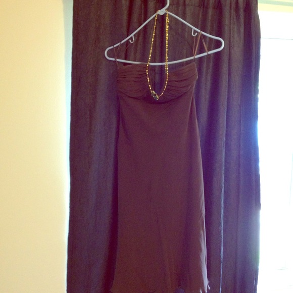 Classy brown and gold embellished dress