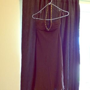 Classy brown and gold embellished dress