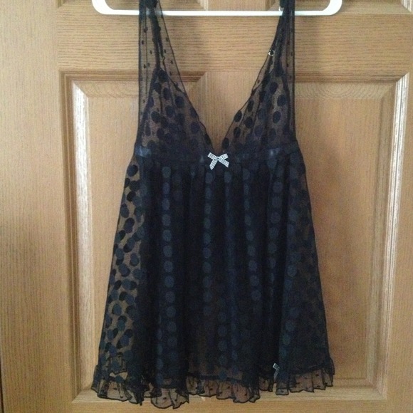 VS black polka dot, barely there piece