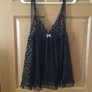 VS black polka dot, barely there piece