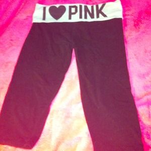 VS Pink Yoga Pants & VS Pink Black Shirt Bundle