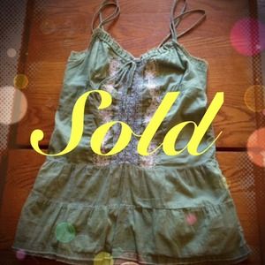 ❌SOLD❌Sage green embroidery Cami
