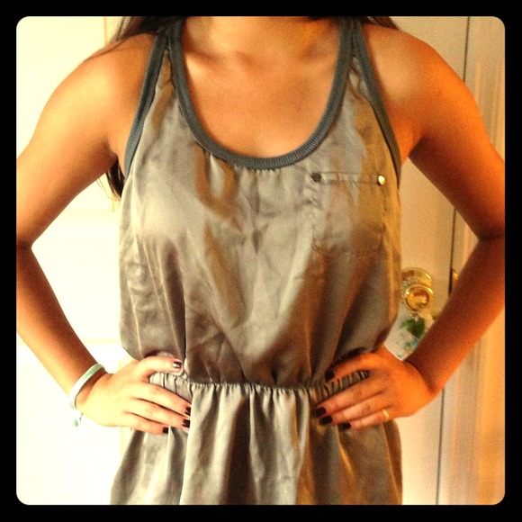 Polyester grey peplum top