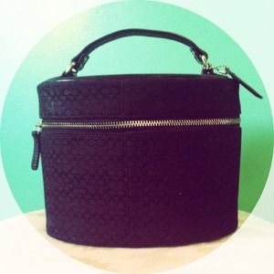 Black Coach makeup bag