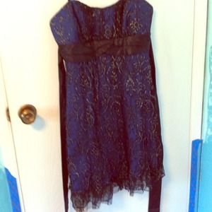 Blue and black sparkle prom/ homecoming dress