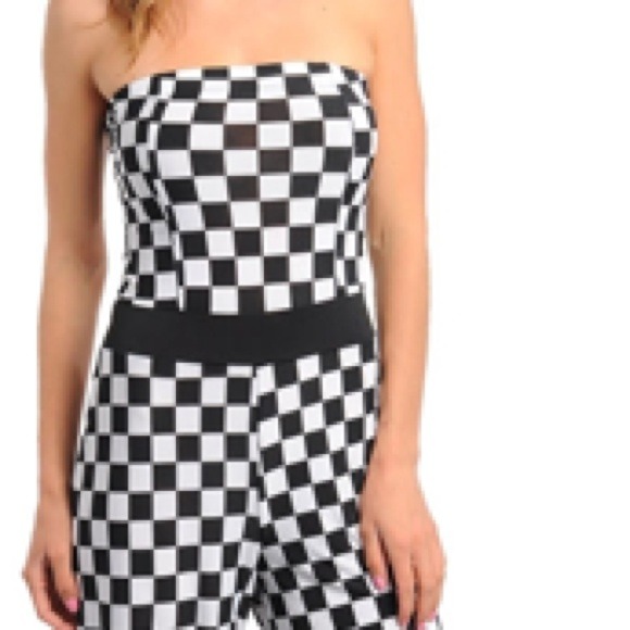 Hot & Trendy Checker Open Back Jumpsuit - Picture 3 of 4