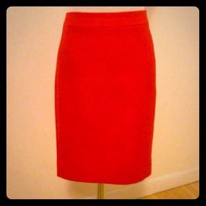 J. Crew super 120s bright pink wool skirt