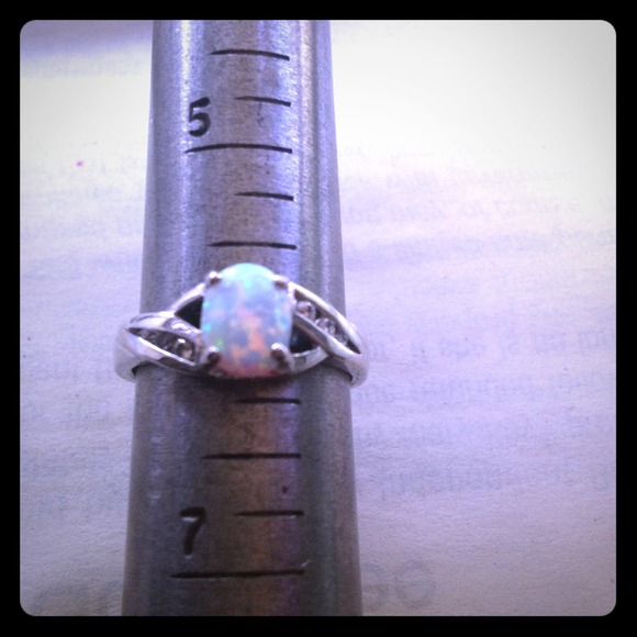 Sterling silver opal ring