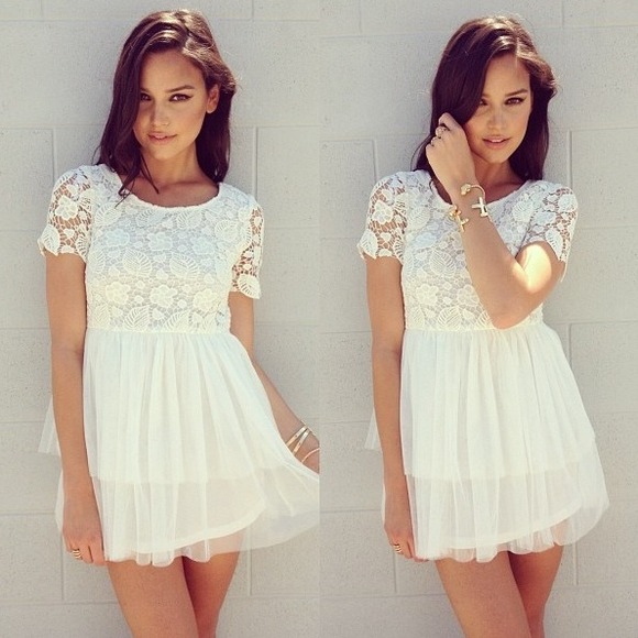 Sabo Skirt Dresses & Skirts - ❌SOLD❌Sabo Skirt White Crochet Tulle Dress