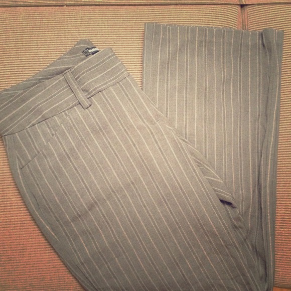 Gray striped slacks