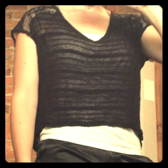 Black knit top