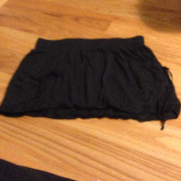 Black material skirt
