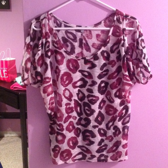 Purple cheetah tunic