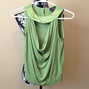 Green top with sequins