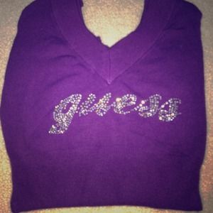 Sweater purple "Guess" logo top