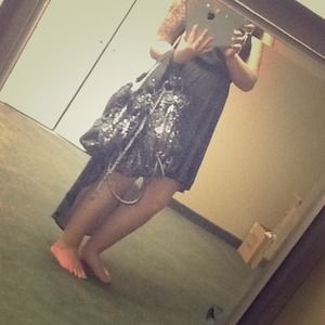 Adorable sequin black purse