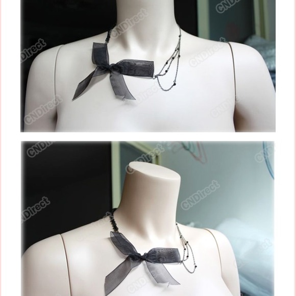 Final! Beautiful black bow lace fashion necklace - Picture 3 of 4