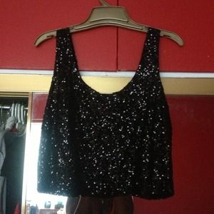 Crop sparkly party shirt