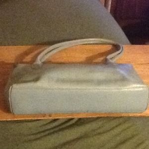 Hobo leather French blue handbag with wallet