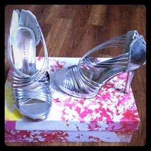 Silver Chinese Laundry platformed heels