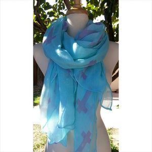 Baby blue & purple scarf