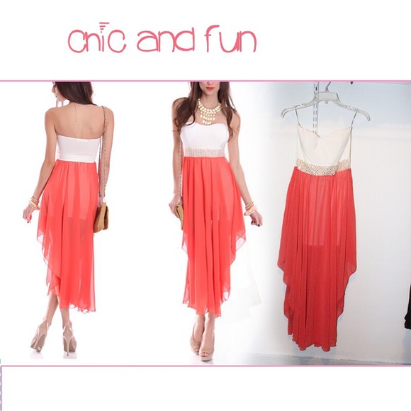 Dresses & Skirts - BUNDLE REDUCED New! Cream coral beaded dress