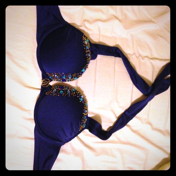 Victoria's Secret embellished bikini top 34 B
