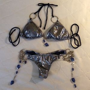Fresh Peaches blue and silver high fashion bikini
