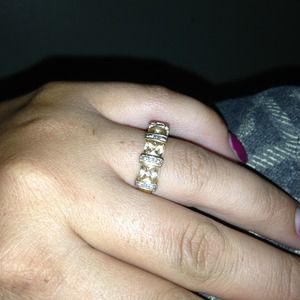Amythist diamond cz ring