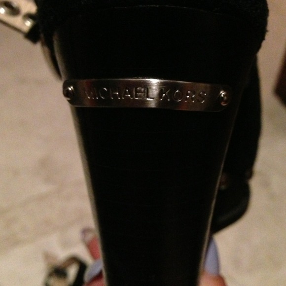 Michael Kors suede and leather silver stud wedge - Picture 3 of 4