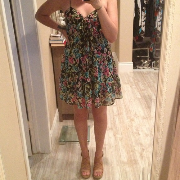 Black and floral dress.