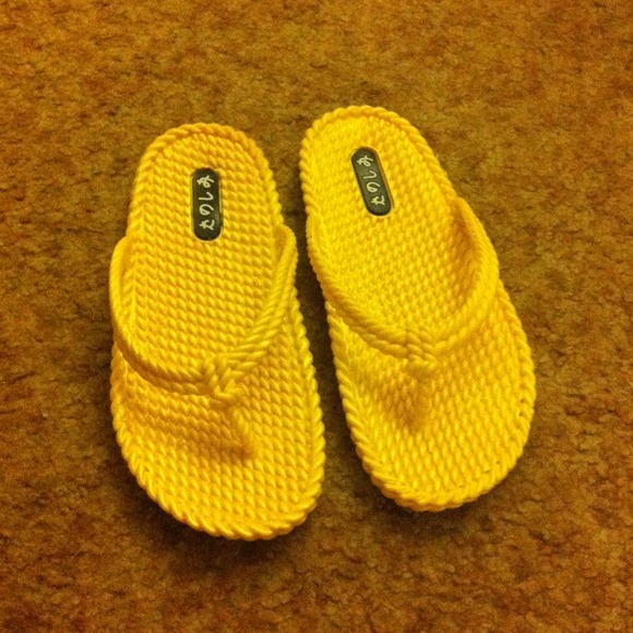 Yellow Japanese style flip flops