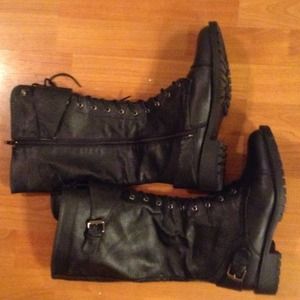Black combat boots