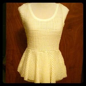 NWOT Zara peplum off-white top