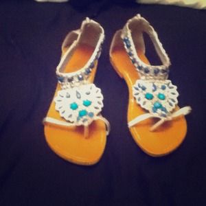 Tan shoes with a rhinestone finish